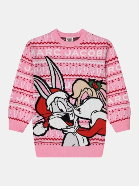 Marc Jacobs Sukienka dzianinowa LOONEY TUNES różowy