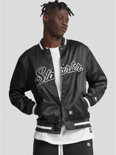 Geacă Starter Black Label din satin negru