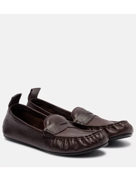 Pantofi loafer Acne Studios din piele maro