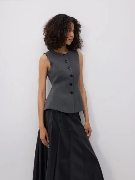 Reserved Жилет із додаванням темно-сірий сірий