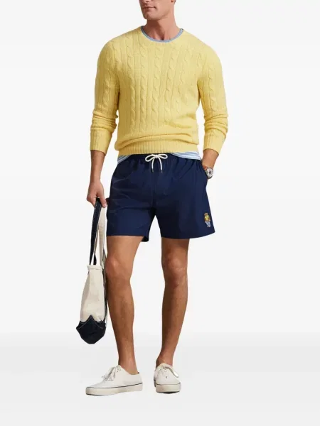 Ριγέ δερμάτινος κάλτσες Polo Ralph Lauren με κορδόνι μαύρο