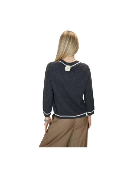 Sweter Marella wełniany szary