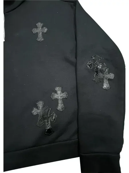 Пуловер Chrome Hearts със сърца черно