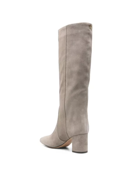 Botine Twinset din piele de căprioară gri