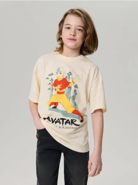 Sinsay Tričko Avatar: The Last Airbender krémová
