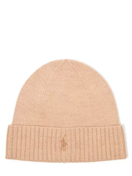 Czapka Polo Ralph Lauren wełniana z logo brązowa