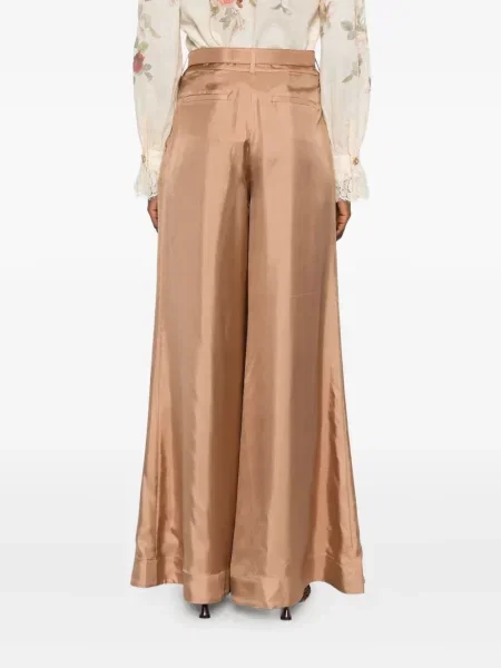 Pantaloni Zimmermann plisate maro