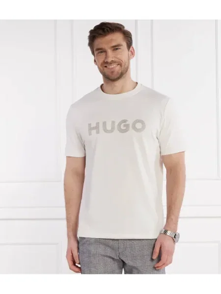HUGO Póló Drochet fehér
