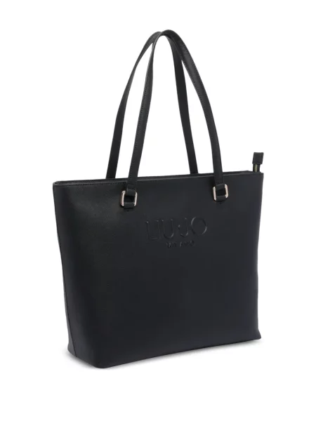 Τσάντα shopper Liu Jo με αυτόγραφο μαύρο