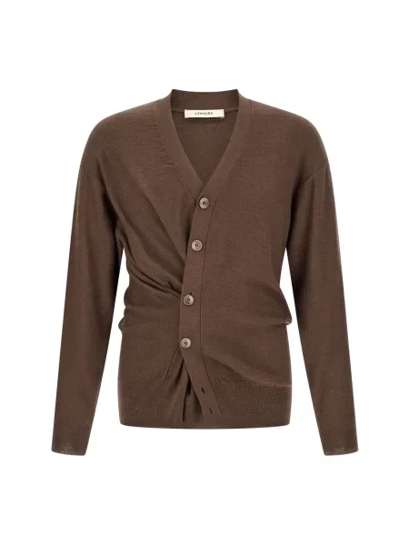 Sweter Lemaire wełniany wiązany brązowy