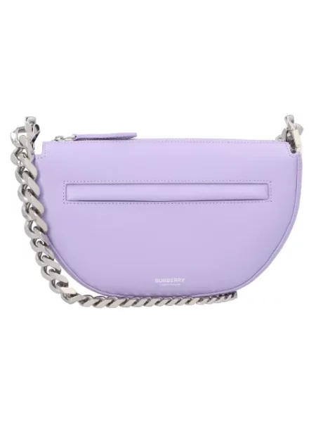 Torebka Burberry skórzana fioletowa