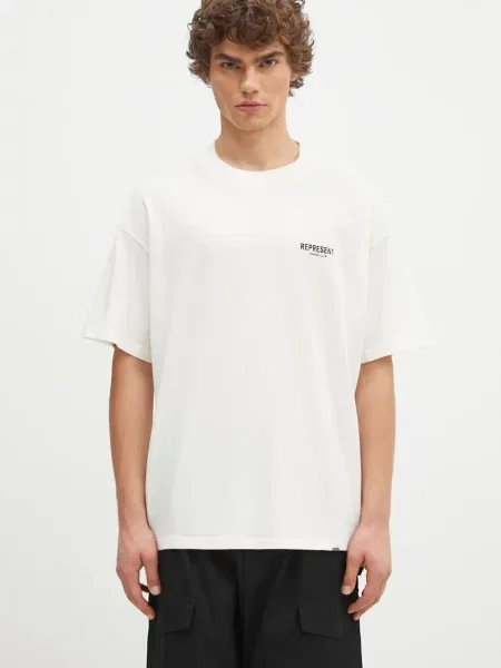 Represent tricou din Represent Owners Club barbati cu imprimeu bej