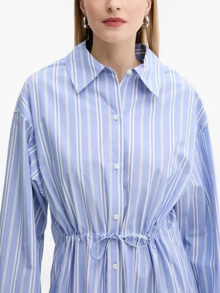 Rochie tip cămașă Samsøe Samsøe cu dungi de costum albastru