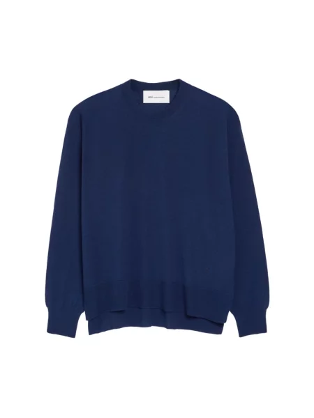 Sweter Ami Paris wełniany niebieski