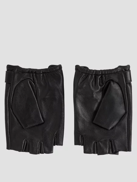 Кожаные перчатки Karl Lagerfeld черные