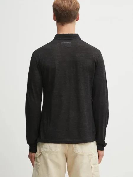 Vlněné tričko s dlouhým rukávem Maison Margiela černé