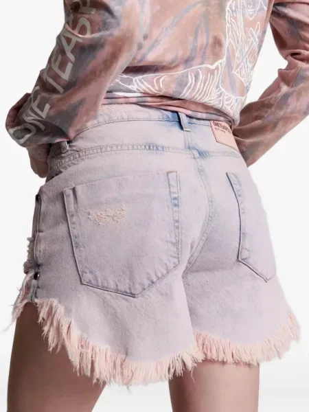 Pantaloni scurți din denim One Teaspoon roz