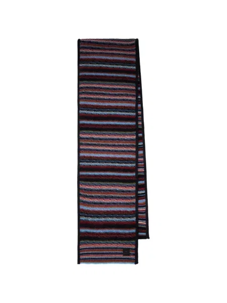 Fular Paul Smith cu dungi de mohair albastru