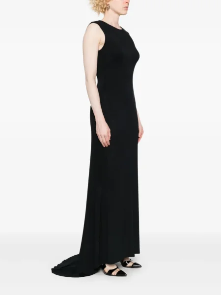 Rochie maxi Ioana Ciolacu din jerseu de costum negru