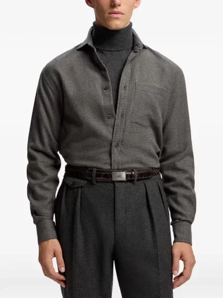 Καρό πουκάμισο Ralph Lauren Purple Label γκρι