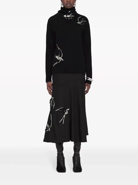 Siuvinėtas asimetriškas midi sijonas Jil Sander