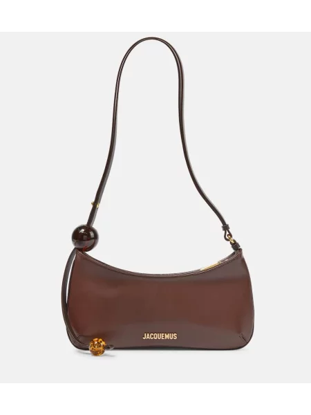Geantă Jacquemus cu perle din piele maro