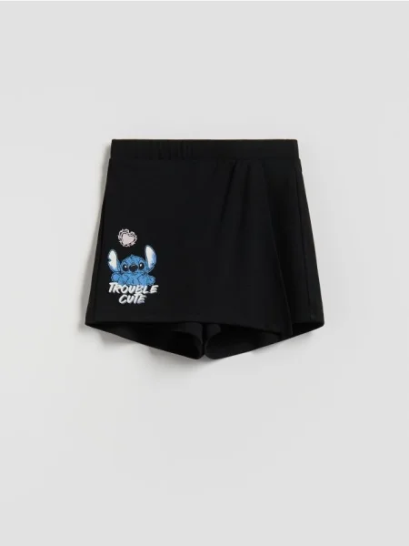 Reserved Pantaloni scurți Lilo și Stitch negru