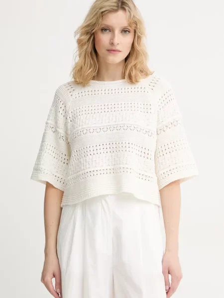 Weekend Max Mara pulover cu mânecă scurtă pentru femei din bej
