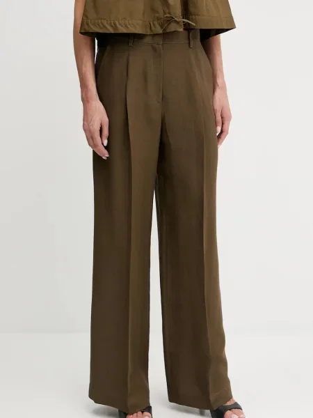 Pinko pantaloni din amestec de in maro