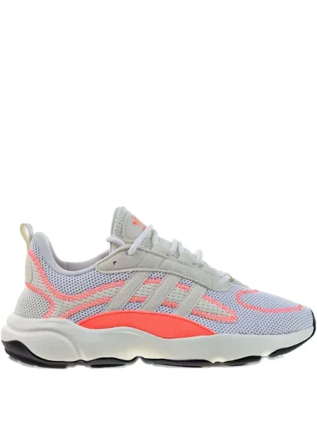 Legginsy Adidas do biegania z nadrukiem z dekoltem w serek czerwone