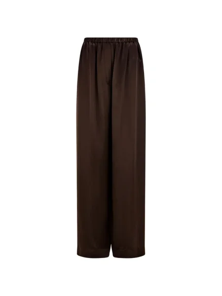 Pantaloni Ferragamo din satin maro