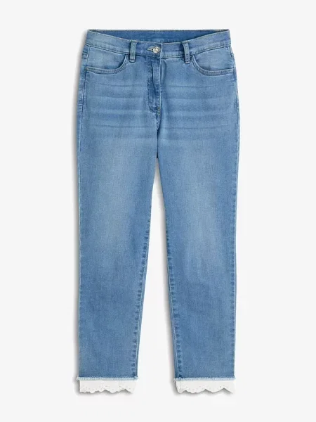Jeansy skinny mid waist niebieskie