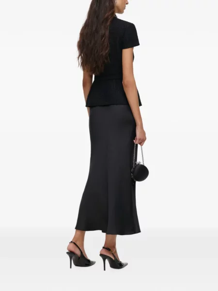 Rochie midi Self-portrait din satin negru