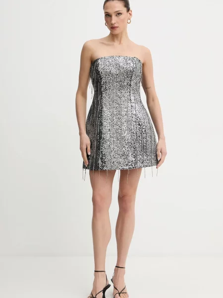 Bardot sukienka mini rozkloszowana czarny