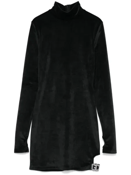 Aksamitna mała sukienka mini Gcds garniturowa czarna