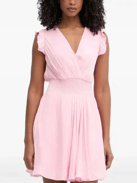 Rochie mini Morgan cu volane roz