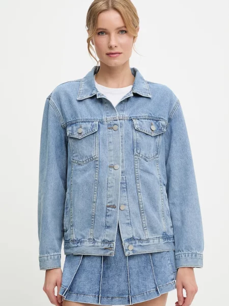 Дънково яке Answear Lab преходен модел синьо