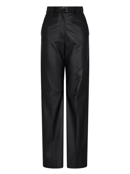 Pantaloni Emporio Armani din piele negru