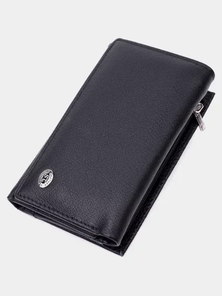 Кожаный кошелек St Leather Accessories черный
