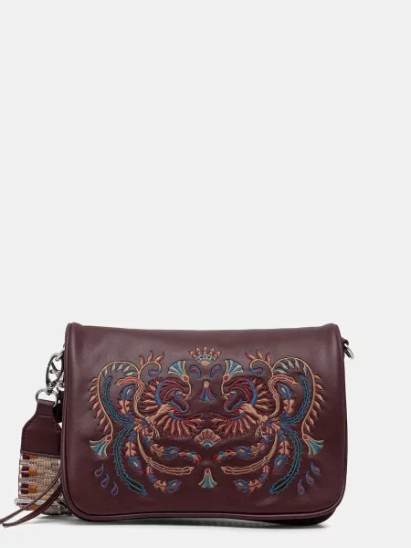 Medicine torebka crossbody z imitacji skóry bordowa