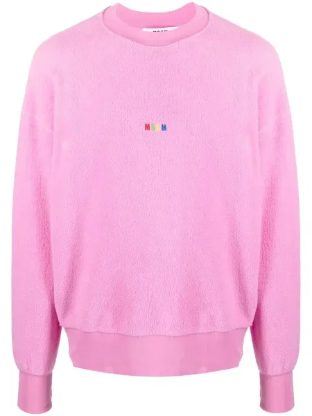 Fleecová fleecová mikina Msgm s výšivkou růžová