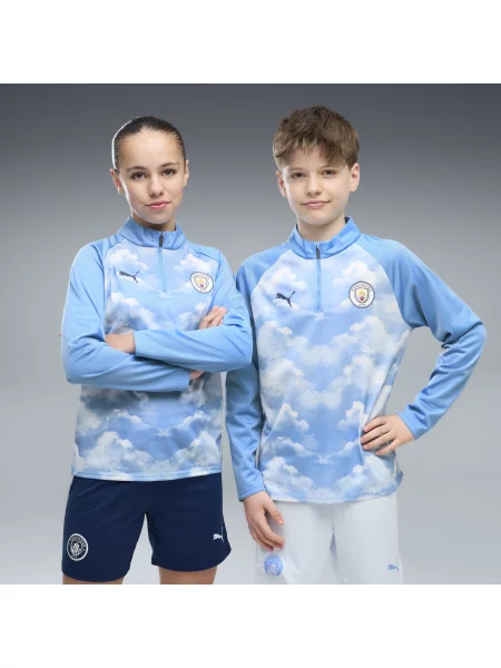 PUMA Młodzieżowa bluza rozgrzewkowa Manchester City F.C. z zamkiem Akcesoria niebieski