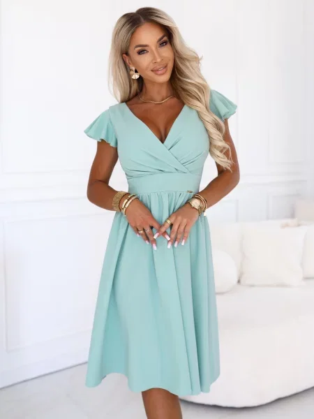Rochie mini Numoco cu mâneci scurte cu decolteu rotund