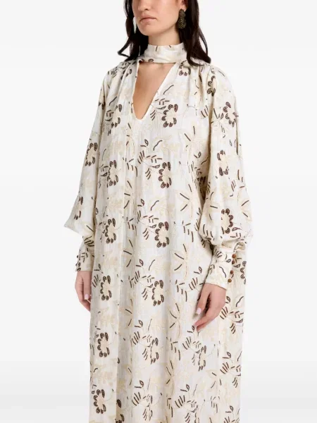 Sukienka maxi Vasiliki w kwiatki z dekoltem w serek garniturowa