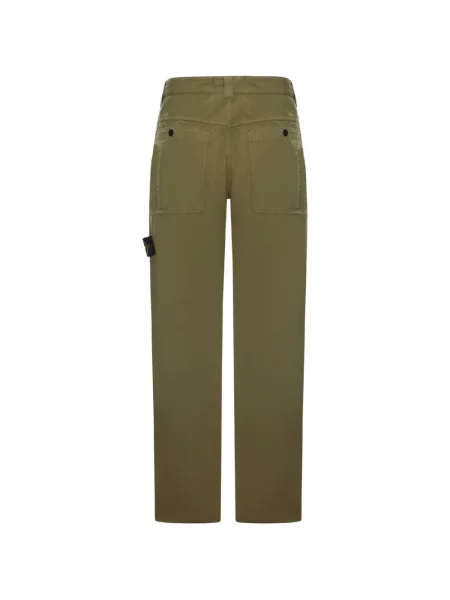 Pantaloni Stone Island cu strasuri verde