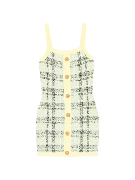 Mała mały sukienka mini Balmain garniturowa żółta