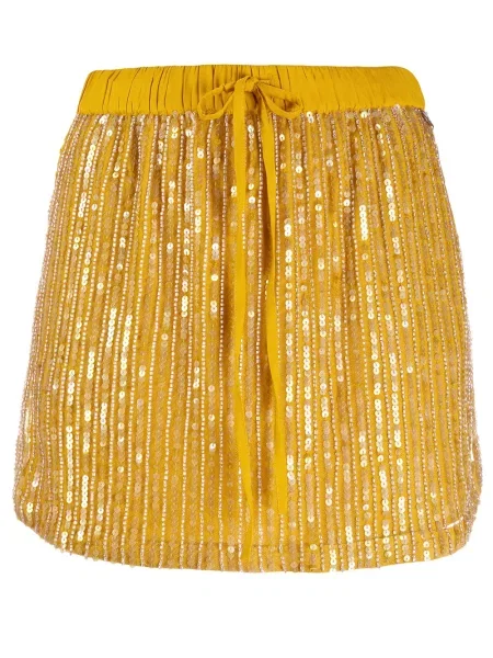 Mini fusta mini Twinset cu paiete mini galben