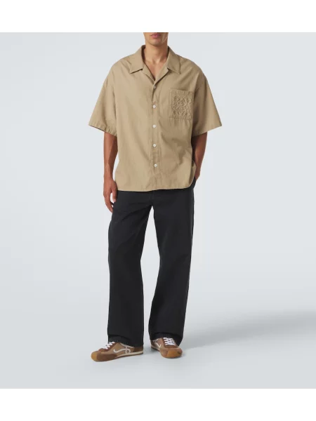 Blugi cu picior larg Loewe din piele negru