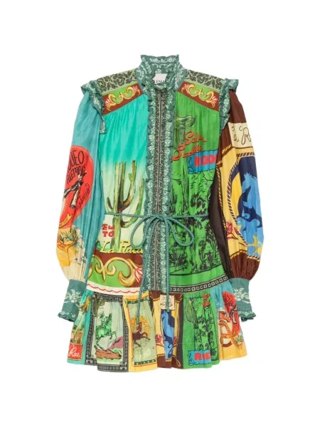 Rochie mini Alemais cu imagine verde