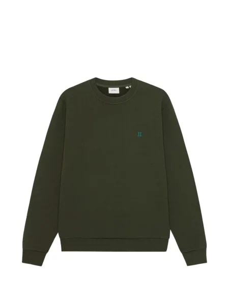Hanorac crewneck Les Deux cu broderie cu decolteu rotund verde